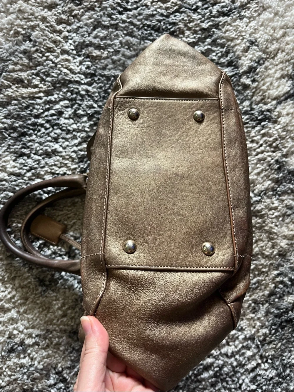 FURLA bronze Leather handbag